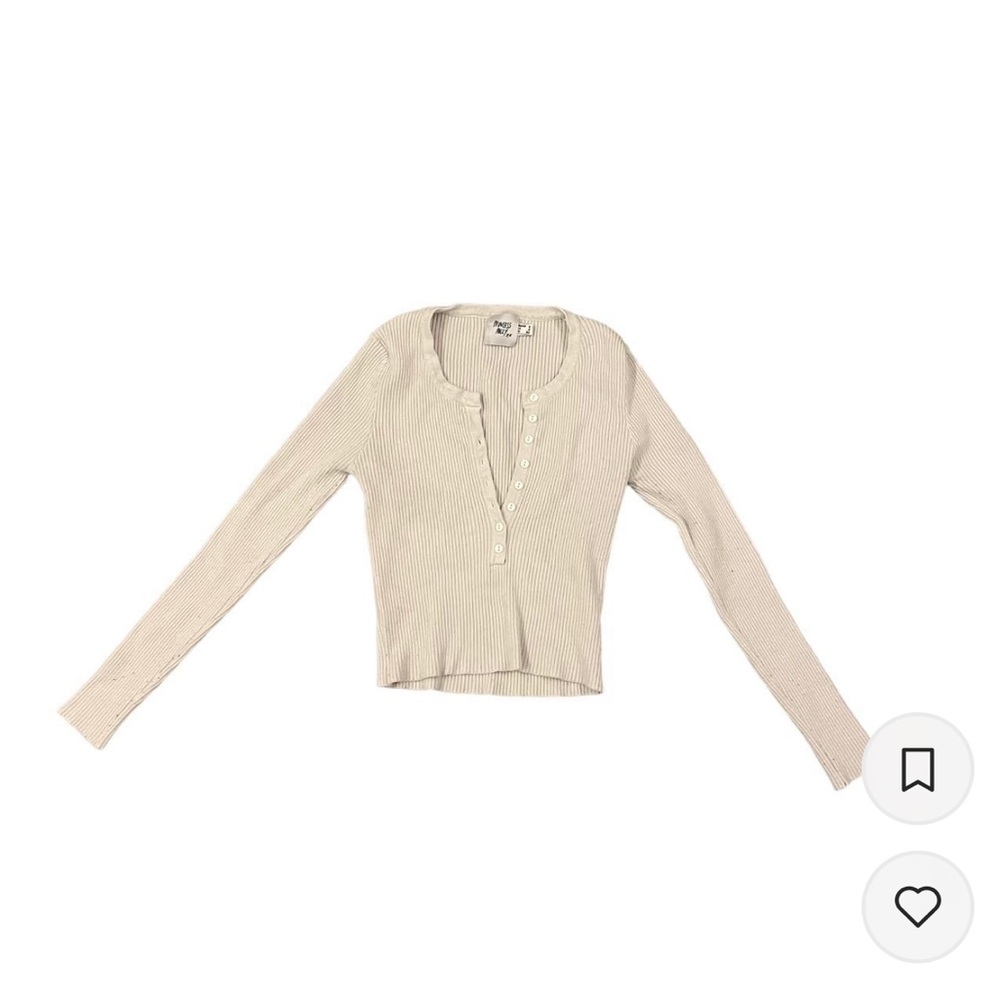 Princess Polly Unwritten Love ribbed button up henley long sleeve crop top